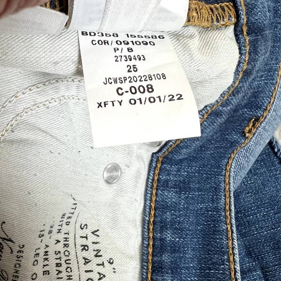 J Crew Womens Vintage Slim Straight Med Wash Jeans BD358 SP 2022 Stretch 25 - Picture 12 of 14